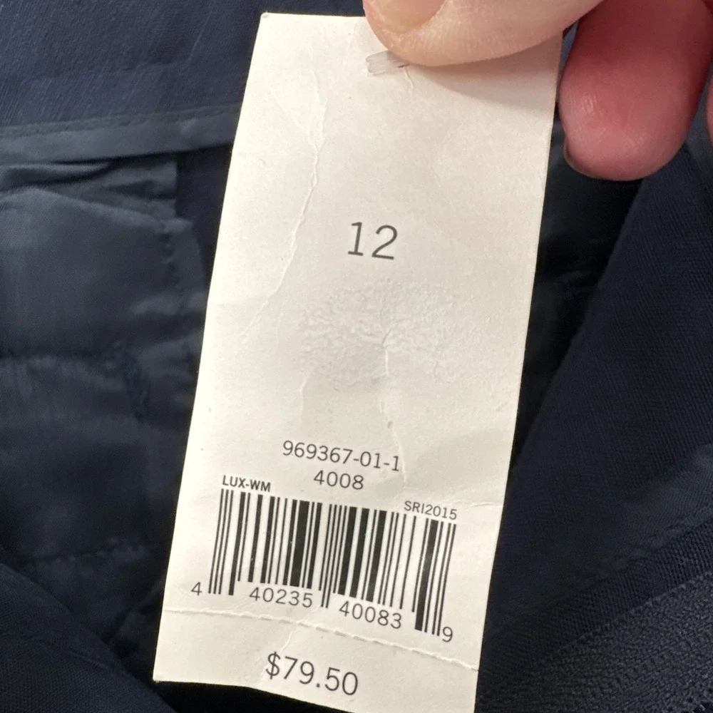 Banana Republic Wide‎ Leg Linen Blend W Sz 12 Blue Flat Front Dress Pants NEW